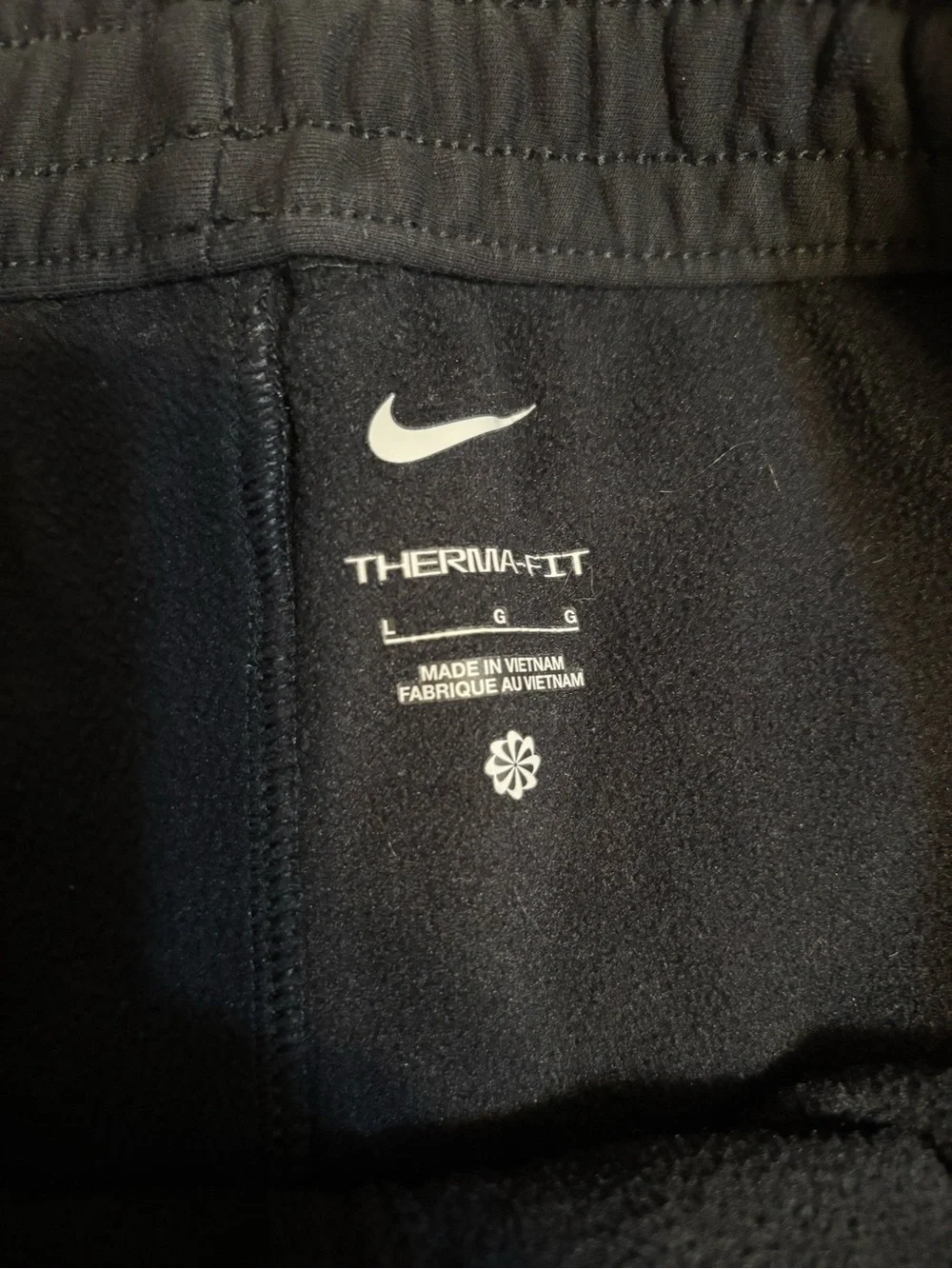 Nike Black Kids Sweatpants NB with Gray Side Panels and Gold Logo